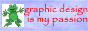 Frog clipart next to the phrase 'graphic design is my passion'