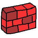 A sticker of a brick wall