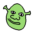 A sticker of Shrek